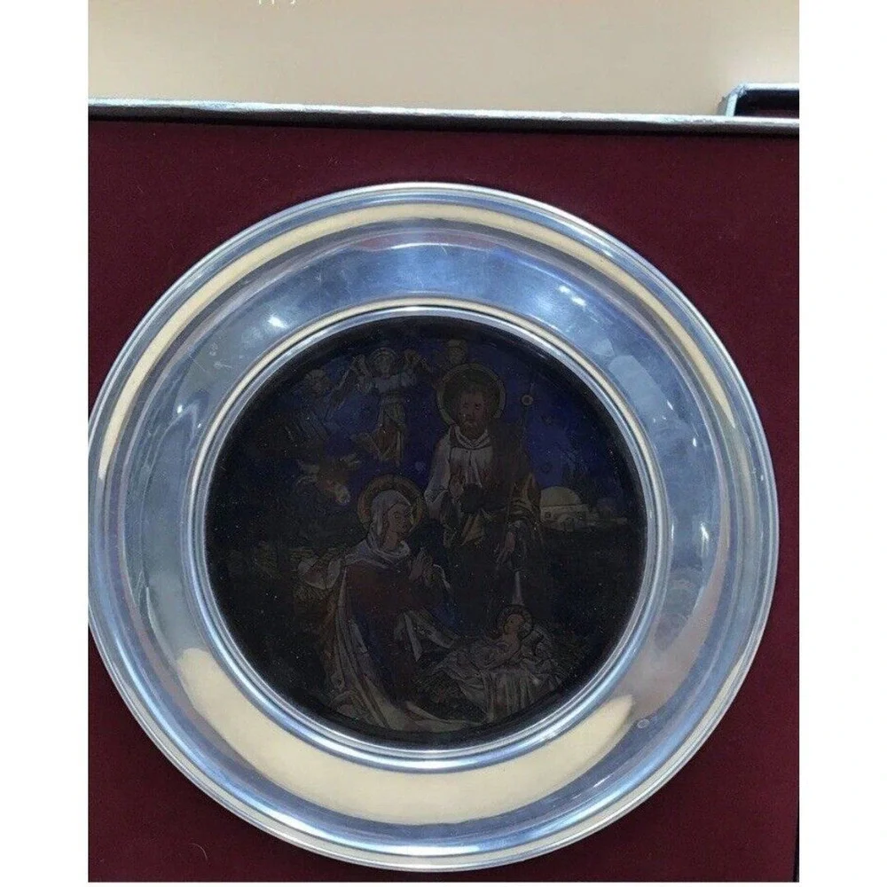 Vintage US Historical Society Saint Mary's‎ 1986 Christmas Plate With Case